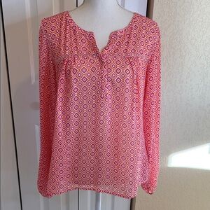 Ariat Women's Pink Geometric Blouse